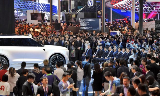 Triển lãm ôtô Bắc Kinh năm 2018. Ảnh: Kyodo News