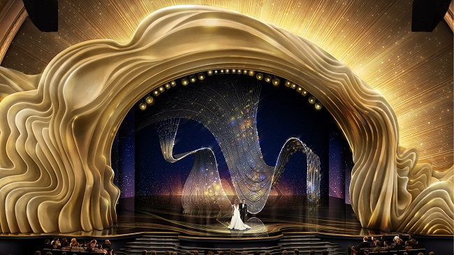 Lễ trao giải Oscar luôn khiến người xem choáng ngợp với những sân khấu được thiết kế lộng lẫy. Ảnh: Courtesy of David Korins.