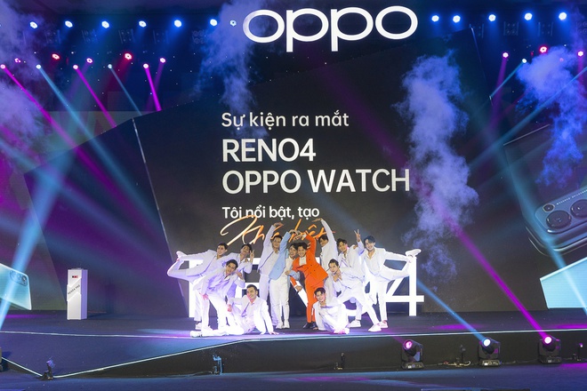 Sự kiện ra mắt trực tuyến sản phẩm mới của OPPO được tổ chức với sân khấu hoành tráng. Ảnh: OPPO.